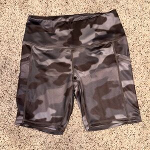 Grey Camo biker shorts